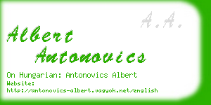 albert antonovics business card